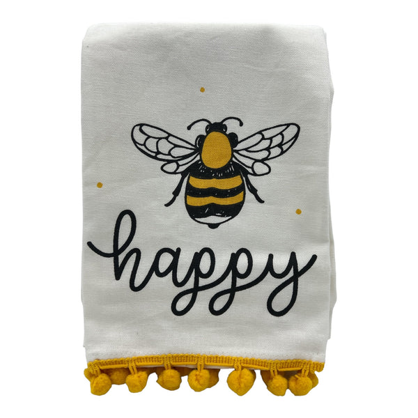 Bee Tea Towel - Bee Happy - Lavender Ridge Farms