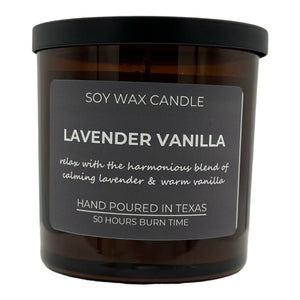 Lavender Vanilla Soy Wax Candle - Lavender Ridge Farms