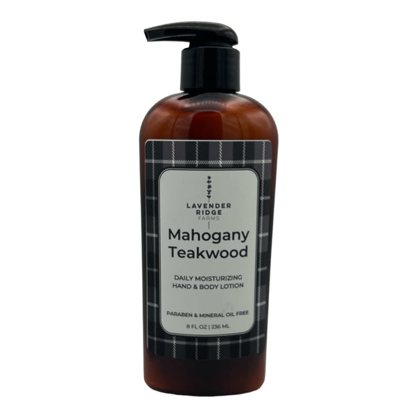 Lotion - Mahogany Teakwood Hand & Body - Lavender Ridge Farms