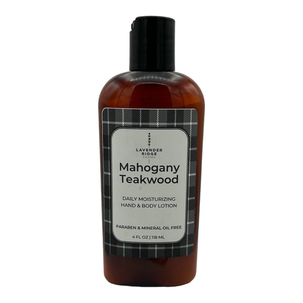 Lotion - Mahogany Teakwood Hand & Body - Lavender Ridge Farms