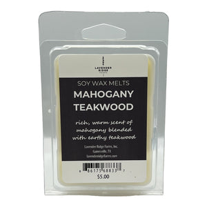 Mahogany Teakwood Soy Wax Melts - Lavender Ridge Farms